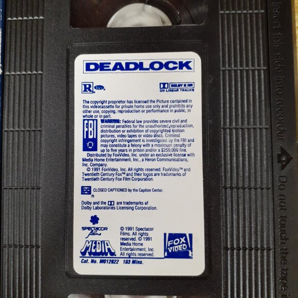 Deadlock 1991 VHS Scifi Thriller Rutger Hauer Mimi Rogers Joan Chen Media 90s - Picture 6 of 6